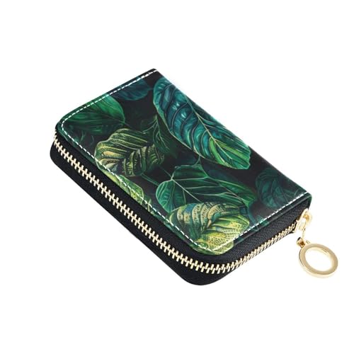 siphylline Herren-Geldbörse aus Leder, mit 9 Kartenfächern, RFID-blockierend, mit Reißverschluss, Grün von siphylline