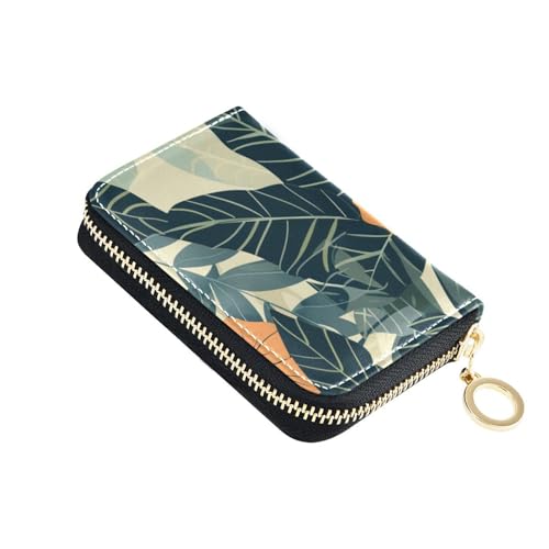siphylline Herren-Geldbörse aus Leder im Hawaii-Stil, Kreditkartenetui mit RFID-blockierendem Kreditkartenschutz mit Reißverschluss von siphylline
