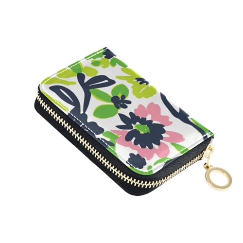 siphylline Herren-Geldbörse aus Leder mit Blumenmuster und 9 Kartenfächern, RFID-blockierendem Kartenhalter für Herren, mit Reißverschluss von siphylline