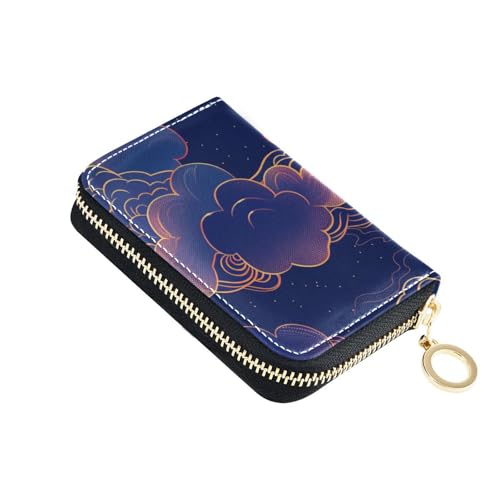 siphylline Herren-Geldbörse aus Wolkenleder mit 2 Geldfächern, RFID-blockierendem Kartenetui mit Reißverschluss von siphylline