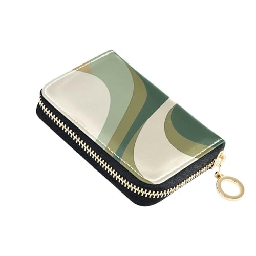 siphylline Herren-Geldbörse aus abstraktem grün-beigefarbenem Leder mit Cion-Geldbörse, RFID-blockierender Karten-Organizer mit Reißverschluss von siphylline