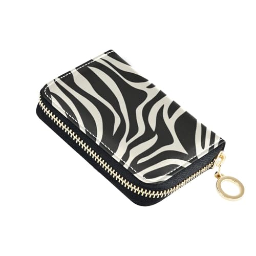 siphylline Herren-Geldbörse mit Kartenhalter aus Leder im Vintage-Tiermuster, mit RFID-blockierendem Kreditkartenetui mit Reißverschluss, Schwarz und Weiß von siphylline