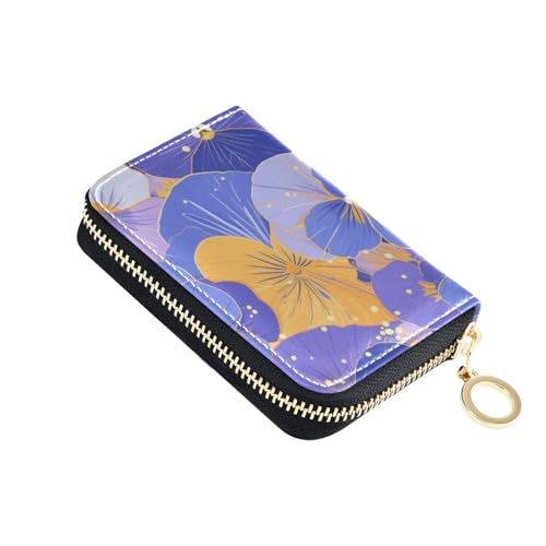 siphylline Herren-Geldbörse mit abstrakten Blumen, Stiefmütterchen, Leder, mit 9 Kartenfächern, RFID-blockierend, mit Reißverschluss von siphylline