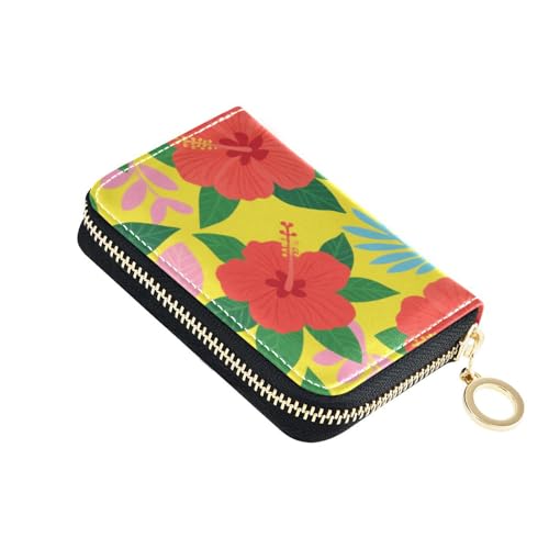 siphylline Herren Kartenetui aus Leder mit 9 Kartenfächern, RFID-blockierend, mit Reißverschluss, Rot von siphylline