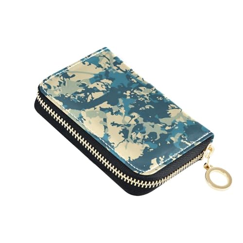 siphylline Jagd-Tarnleder-Geldbörse, Kartenetui für Damen, mit 9 Kartenfächern, RFID-blockierend, Kartenhalter für Herren, mit Reißverschluss von siphylline