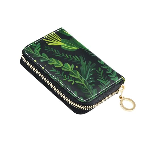siphylline Juniper Design Geldbörse aus Leder, mit 2 Geldfächern, RFID-blockierend, Neongrün, für Herren mit Reißverschluss von siphylline