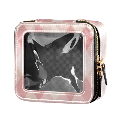 siphylline Kariertes Muster, transparent, Reise-Make-up-Tasche, wasserdicht, Reise-Kulturbeutel, Kosmetiktasche, Organizer für Damen, Karomuster, 1 size von siphylline