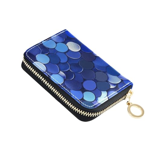 siphylline Kartenetui aus Kunstleder mit RFID-blockierendem Kreditkartenbuch mit Reißverschluss, Blau von siphylline