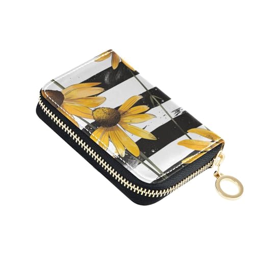 siphylline Kartenetui aus Leder mit 2 Geldfächern, RFID-blockierendem Kartenhalter für Herren, mit Reißverschluss von siphylline