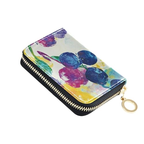 siphylline Kartenetui aus Leder mit 9 Kartenfächern, RFID-blockierend, für Herren, mit Reißverschluss von siphylline