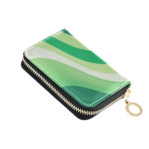 siphylline Kartenetui aus Leder mit 9 Kartenfächern, RFID-blockierend, mit Reißverschluss, Grün von siphylline