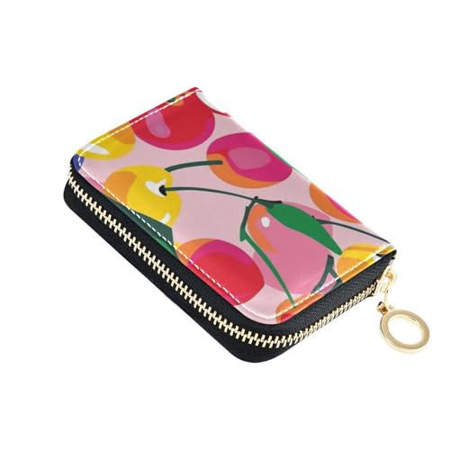 siphylline Kartenetui aus Leder mit 9 Kartenfächern, RFID-blockierend, mit Reißverschluss, mehrfarbig von siphylline
