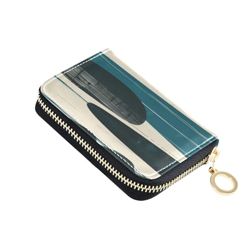 siphylline Kartenetui aus Leder mit abstraktem Muster für Herren, mit 2 Geldfächern, RFID-blockierend, Herren-Kartenetui mit Reißverschluss von siphylline