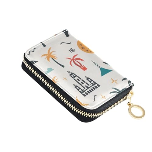 siphylline Kartenetui für Damen, Flugzeugbaum-Muster, Leder, mit 9 Kartenfächern, RFID-blockierend, mit Reißverschluss von siphylline