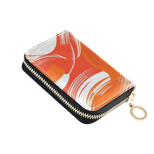 siphylline Kartenetui für Damen, geometrisches Leder, Batikdesign, mit 9 Kartenfächern, RFID-blockierend, mit Reißverschluss von siphylline