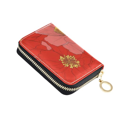 siphylline Kartenetui für Herren, Leder, mit 2 Geldfächern, RFID-Blockierung, Kreditkartenetui mit Reißverschluss von siphylline