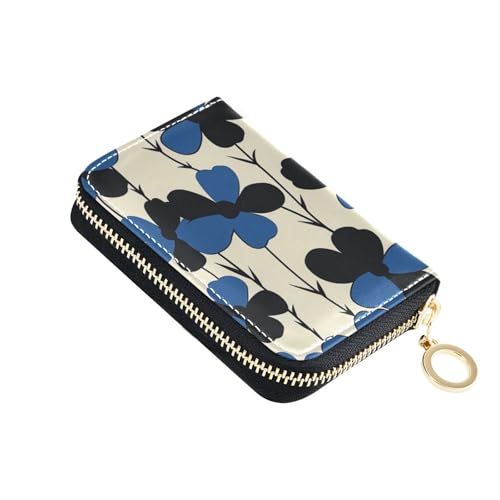 siphylline Kartenetui für Herren, Leder, mit 9 Kartenfächern, RFID-blockierend, Kreditkartenetui mit Reißverschluss, Blau von siphylline