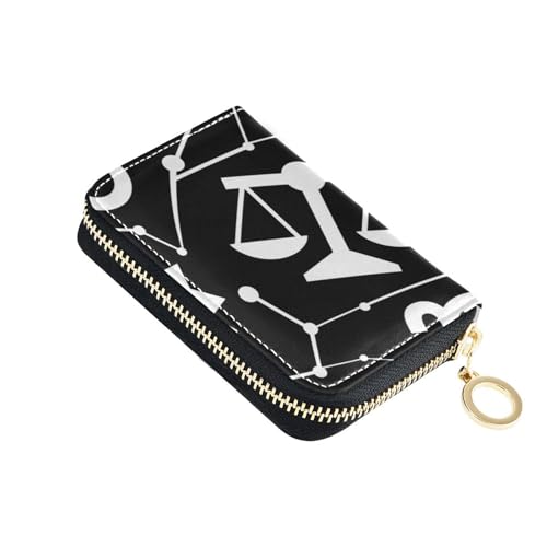 siphylline Kartenetui für Herren im Anime-Stil, mit 2 Geldfächern, RFID-blockierend, mit Reißverschluss, Schwarz und Weiß von siphylline