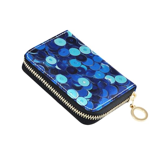 siphylline Kartenetui für Herren mit 2 Geldfächern, RFID-blockierend, Kreditkartenetui mit Reißverschluss, Blau von siphylline