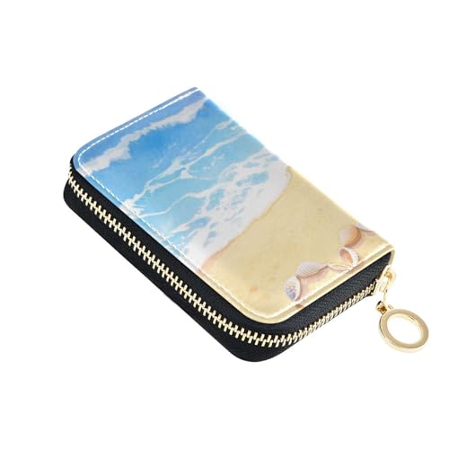 siphylline Kleine Geldbörse aus Leder für Karten mit 2 Geldfächern, RFID-blockierendem Kreditkartenschutz mit Reißverschluss von siphylline