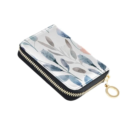 siphylline Kleine Geldbörse aus Leder mit Aquarell-Blumen, für Damen, mit RFID-blockierendem Kartenhalter für Damen, mit Reißverschluss von siphylline