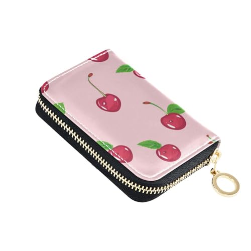 siphylline Kleines Kartenetui aus Leder mit niedlichem Kirschmuster, RFID-blockierend, kleiner Kartenhalter mit Reißverschluss siphylline Kleines Kartenetui aus Leder mit niedlichem Kirschmuster, RFID-blockierend, kleiner Kartenhalter mit Reißverschluss von siphylline