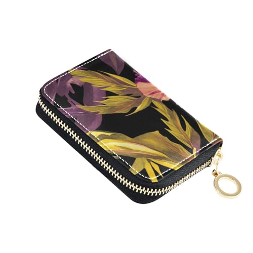 siphylline Kleines Kreditkartenetui aus Leder mit Zion-Geldbörse, RFID-blockierend, mit Reißverschluss, Schwarz von siphylline