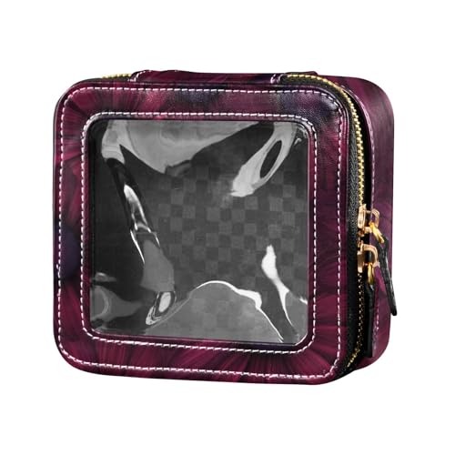 siphylline Kosmetiktasche, Motiv: Purpurrote Gänseblümchen, transparent, kleine Kulturbeutel, Kosmetiktasche, Organizer für Reisen, Purpurrote Gänseblümchen, 1 size von siphylline