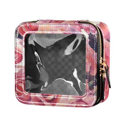 siphylline Kosmetiktasche für Damen, Motiv: Ölgemälde, Rosen, Kunst, wasserdicht, transparent, aus Leder, Ölgemälde Rosen Kunst, 1 size von siphylline