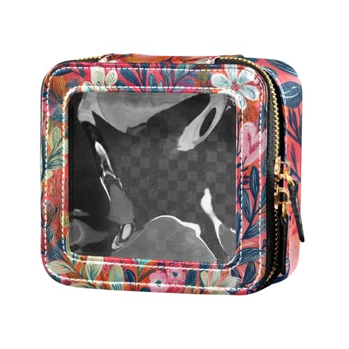 siphylline Kosmetiktasche mit Blumenblättern, wasserdicht, Reise-Kulturbeutel, Make-up-Tasche, Organizer für Fliegen, Floral Leaves Hello, 1 size von siphylline