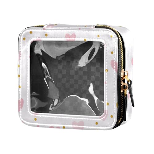 siphylline Kosmetiktasche mit Herzpunkten, transparent, klein, für Geldbörse, Kulturbeutel, tragbarer Make-up-Organizer für Damen, Herzpunkt, 1 size von siphylline