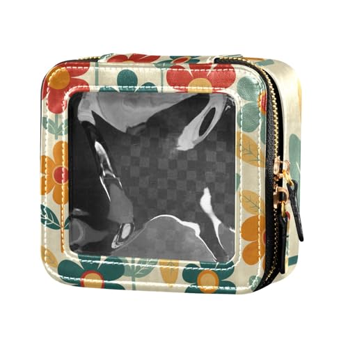 siphylline Kosmetiktasche mit Retro-Blumen, transparent, für Damen, Retro Blumen, 1 size von siphylline