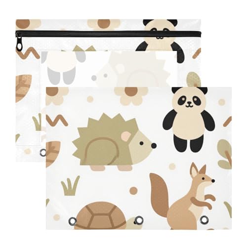 siphylline Kosmetiktasche mit glatten Reißverschlüssen, 3 Ringen, Tasche für A4-Papier, Briefe, 2 Stück, Studenten, College-Zubehör, niedlicher schwarzer Panda, braune Schildkröte siphylline Kosmetiktasche mit glatten Reißverschlüssen, 3 Ringen, Tasche für A4-Papier, Briefe, 2 Stück, Studenten, College-Zubehör, niedlicher schwarzer Panda, braune Schildkröte von siphylline