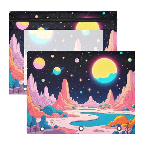 siphylline Kosmetiktasche mit glatten Reißverschlüssen, Stifthalter für A4-Papier, Briefe, 2 Stück, Lehrer, Klassenzimmer, Planet, magische Szene siphylline Kosmetiktasche mit glatten Reißverschlüssen, Stifthalter für A4-Papier, Briefe, 2 Stück, Lehrer, Klassenzimmer, Planet, magische Szene von siphylline