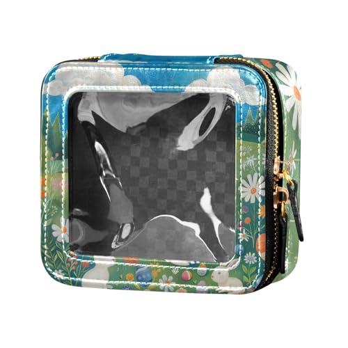 siphylline Kosmetiktasche mit niedlichem Grashasen-Motiv, transparent, für Geldbörse, Kulturbeutel, Kosmetik-Organizer für Reisen, Niedlicher Osterhase, 1 size von siphylline
