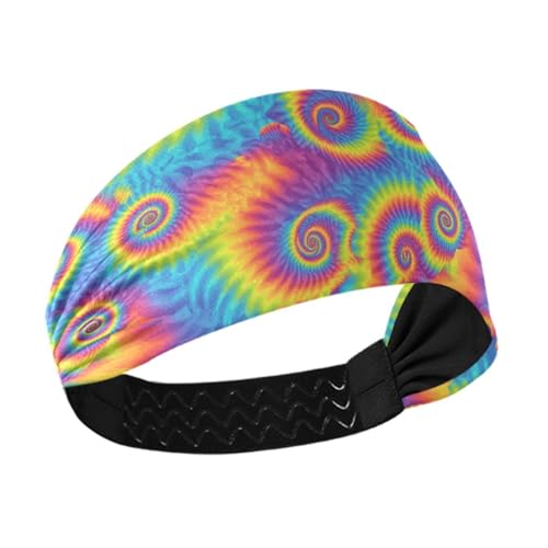siphylline Kräftiges Batik-Farb-Explosions-Design, rutschfest? Stirnbänder für Damen, trendiges, elastisches Haarband für Sport, Fußball, Wandern, Make-up von siphylline