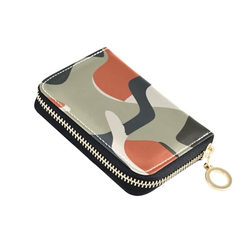 siphylline Kreditkartenetui aus Leder, Tarnmuster, mit 2 Geldfächern, RFID-blockierend, mit Reißverschluss von siphylline