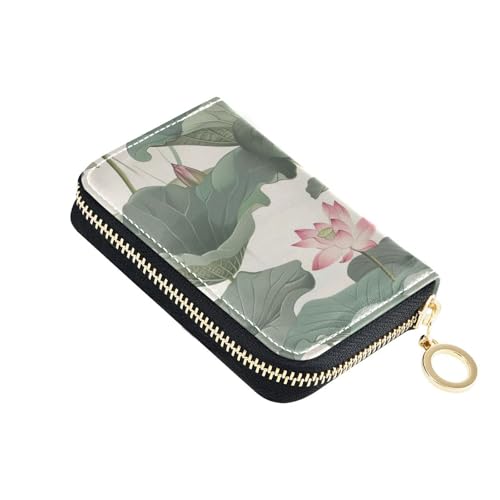 siphylline Kreditkartenetui aus Leder im chinesischen Stil für Damen, mit 2 Geldfächern, RFID-blockierendem Kreditkartenetui mit Reißverschluss von siphylline