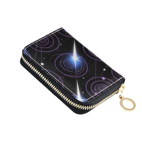 siphylline Kreditkartenetui aus Leder mit 9 Kartenfächern, RFID-blockierend, mit Reißverschluss, Schwarz von siphylline