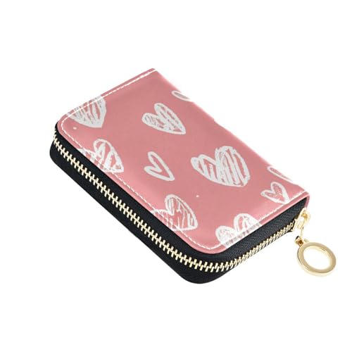 siphylline Kreditkartenetui aus Leder mit Herzen, mit RFID-blockierendem Kreditkartenetui mit Reißverschluss von siphylline