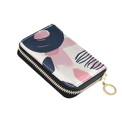 siphylline Kreditkartenetui für Damen aus Leder mit abstraktem Muster, RFID-blockierend, Kreditkartenetui mit Reißverschluss von siphylline