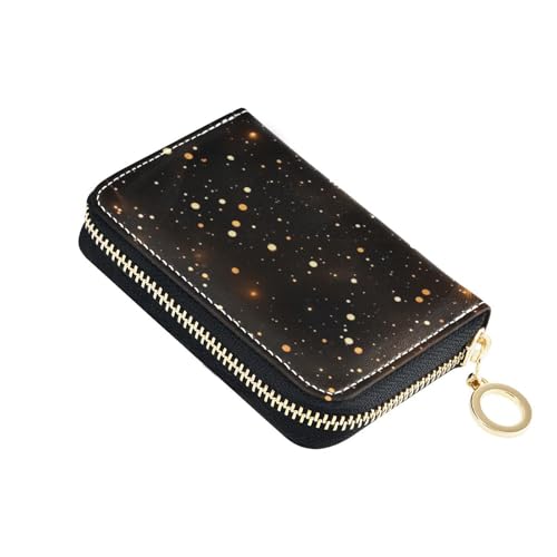 siphylline Ledergeldbörse mit RFID-blockierendem Kartenetui mit Reißverschluss, Schwarz und goldfarben von siphylline