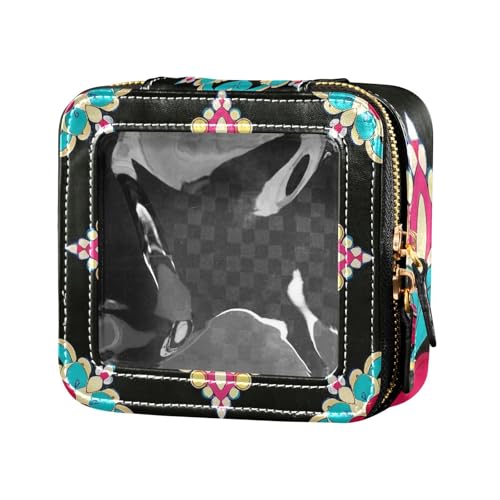 siphylline Make-up-Tasche mit trendigem Rosenmuster, bunt, schwarz, Boho-Stil, transparent, Reise-Kulturbeutel, Leder-Organizer-Tasche für Damen, Trendiges Rosen-Blumenmuster, bunt, schwarz, Boho, 1 siphylline Make-up-Tasche mit trendigem Rosenmuster, bunt, schwarz, Boho-Stil, transparent, Reise-Kulturbeutel, Leder-Organizer-Tasche für Damen, Trendiges Rosen-Blumenmuster, bunt, schwarz, Boho, 1 von siphylline