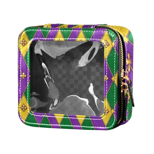 siphylline Mardi Gras Make-up-Tasche mit violetten, grünen und gelben Diamanten, transparent, Reisetasche, für Toilettenartikel, Make-up-Tasche, Organizer für Reisen, Mardi Gras lila, grün, gelbe siphylline Mardi Gras Make-up-Tasche mit violetten, grünen und gelben Diamanten, transparent, Reisetasche, für Toilettenartikel, Make-up-Tasche, Organizer für Reisen, Mardi Gras lila, grün, gelbe von siphylline