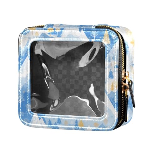 siphylline Mountain Light Blue wasserdichte transparente Make-up-Tasche, Kulturbeutel, tragbarer Make-up-Organizer für Damen, Berghellblau, 1 size von siphylline