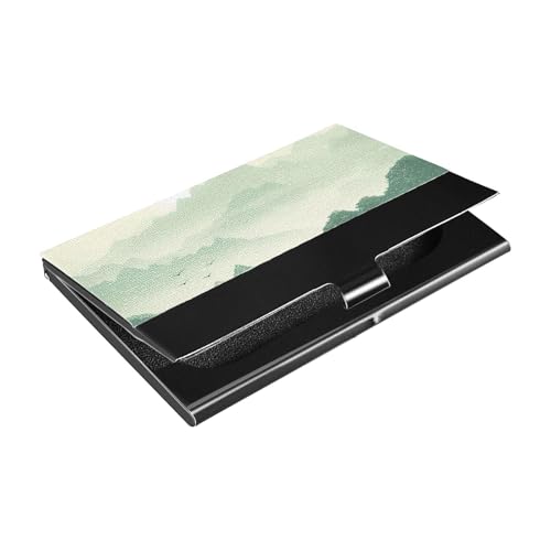 siphylline Mountainscape Schlankes Reise-Visitenkartenetui mit Kartenetui aus Leder und Edelstahl zum Schutz Ihrer Karten von siphylline