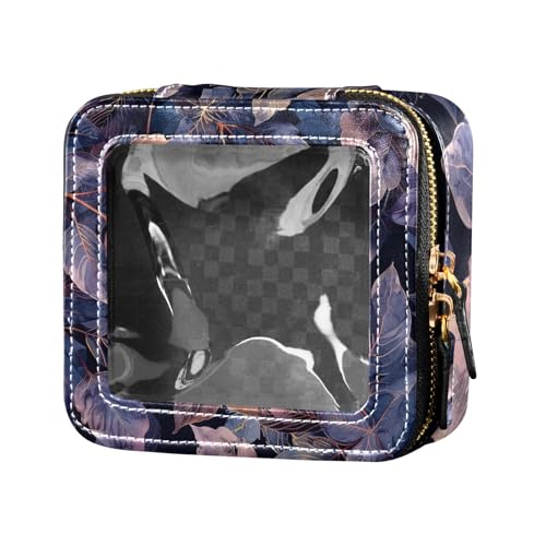 siphylline Niedliche Make-up-Tasche mit Blättern, durchsichtig, mit Reißverschluss, Kosmetiktasche für Damen, Blätter, 1 size von siphylline