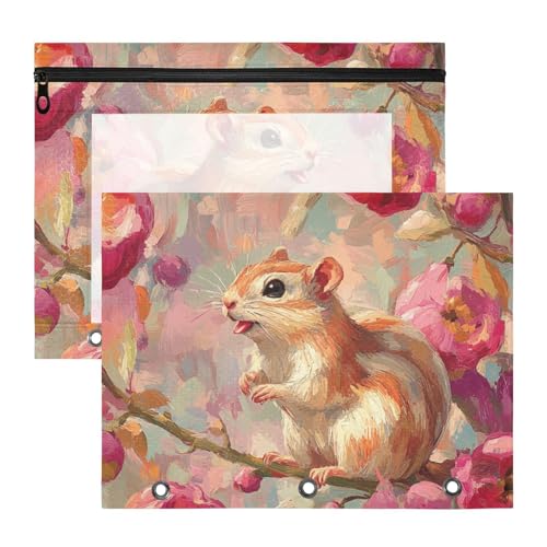 siphylline Ordnertaschen mit Sichtfenster für A4-Papier, Briefe, 2 Stück, Lehrer, College, Rennmaus, Okra, rote Blumen, Malerei siphylline Ordnertaschen mit Sichtfenster für A4-Papier, Briefe, 2 Stück, Lehrer, College, Rennmaus, Okra, rote Blumen, Malerei von siphylline