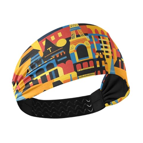 siphylline Paris Castel geometrischer Stil, rutschfest, bequeme Stirnbänder für Damen, elastische Haarbänder für den täglichen Gebrauch, Make-up, Workout, Gesichtswäsche von siphylline
