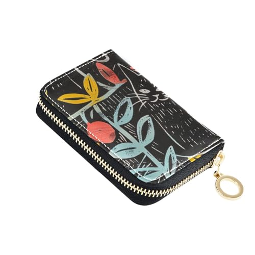 siphylline Peek-a-boo Damen-Geldbörse aus Leder mit 2 Geldfächern, RFID-blockierend, Kreditkartenetui mit Reißverschluss von siphylline